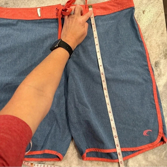 Teal Cove Mens Swimwear Board Shorts Blue/Salmon Swim Trunks Size XL - Picture 8 of 11